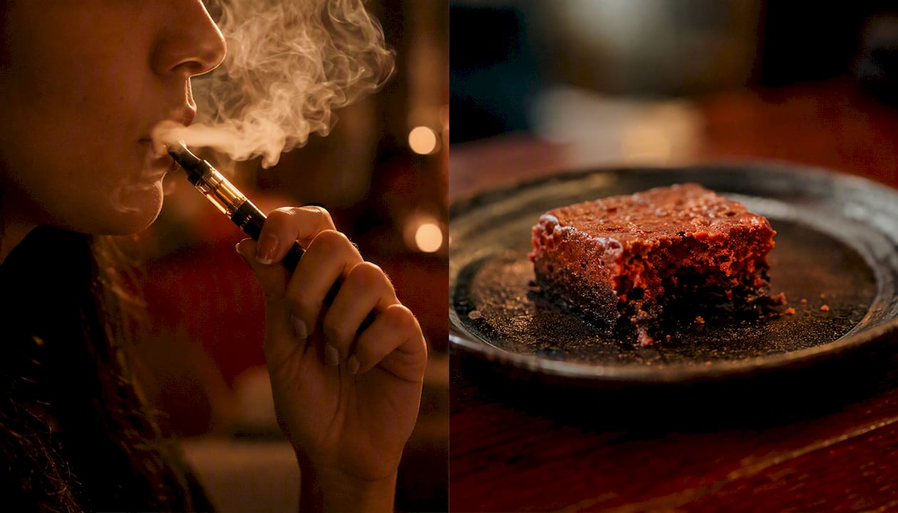 Comparison of cannabis vape and edible consumption