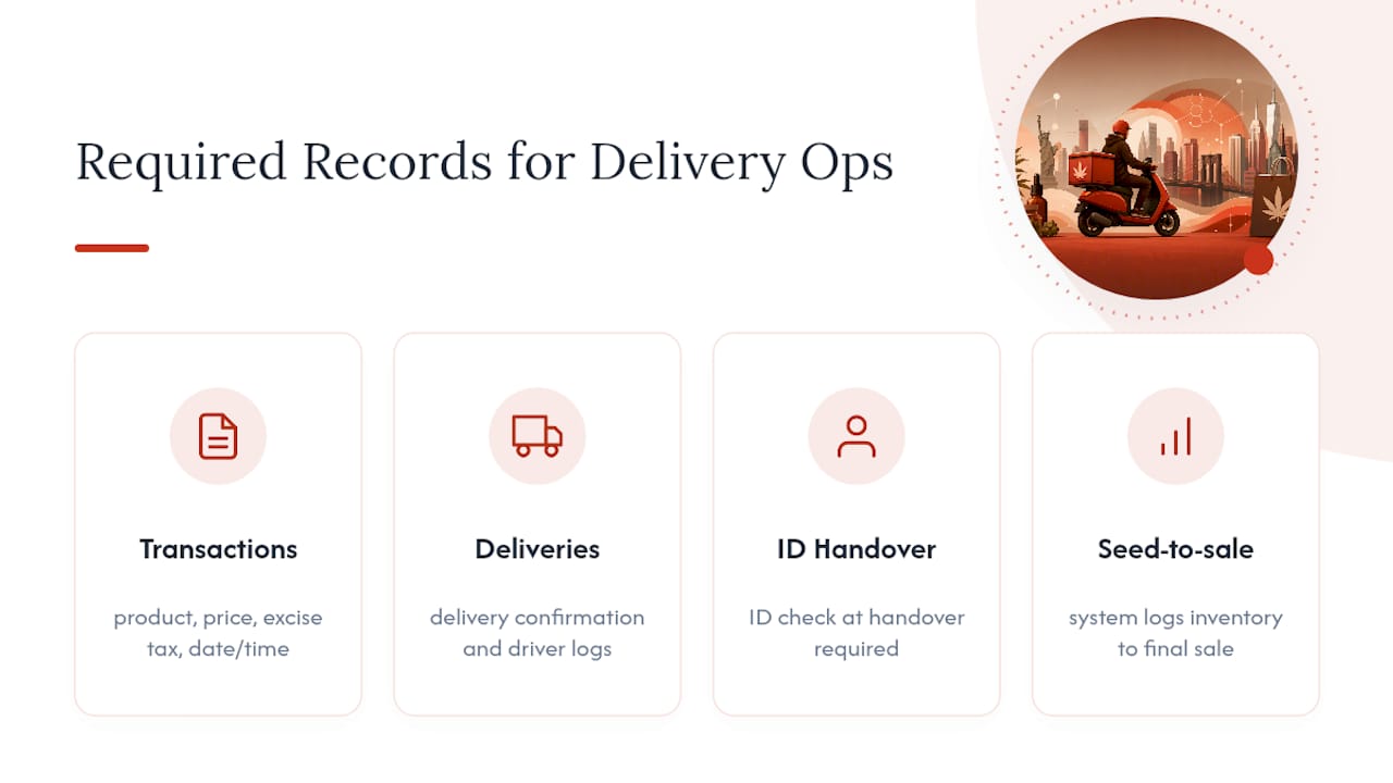Record-Keeping Rules Every NYC Cannabis Delivery Operator Should Know — overview diagram