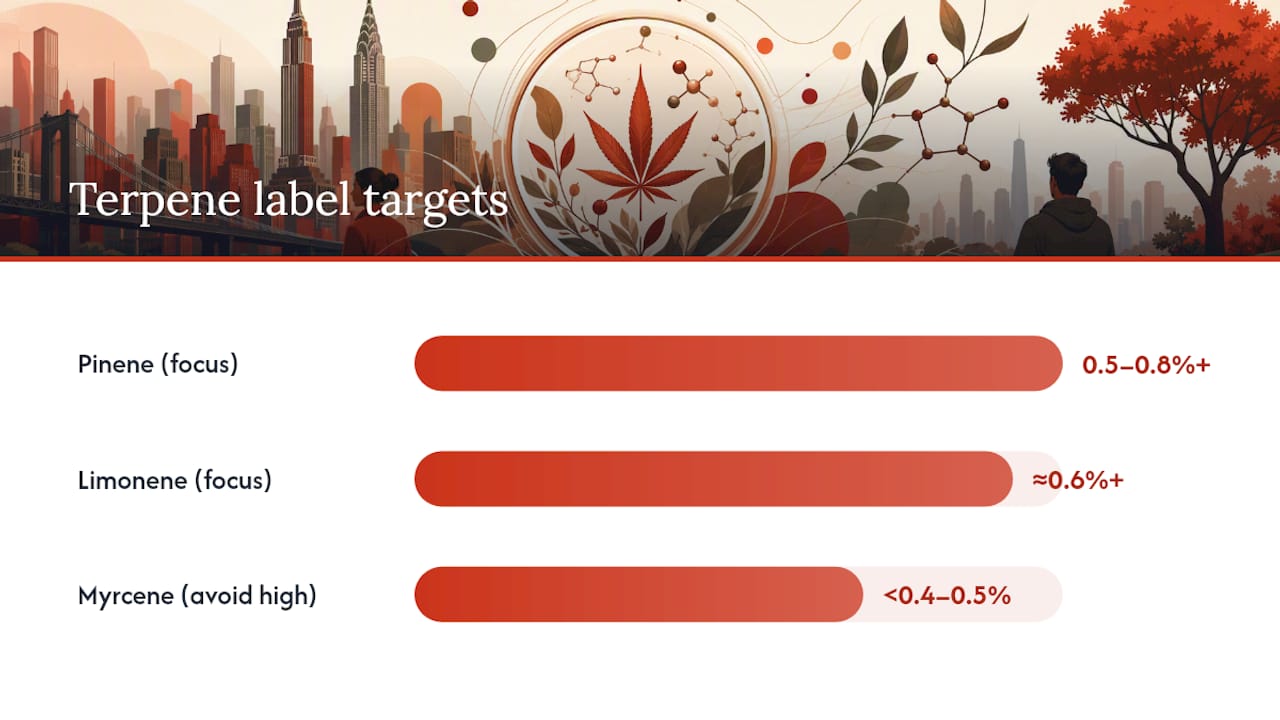 Terpene percentage thresholds for focus