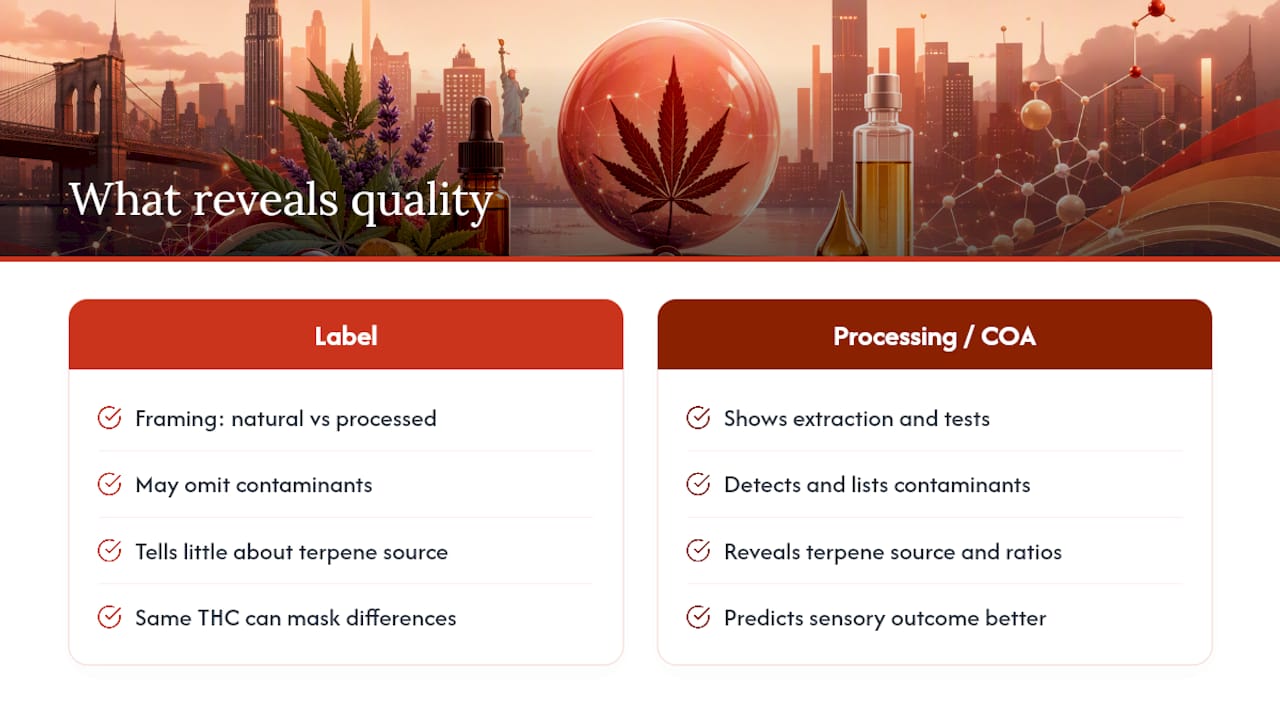 Why Processing Quality Matters More Than the Label — overview diagram