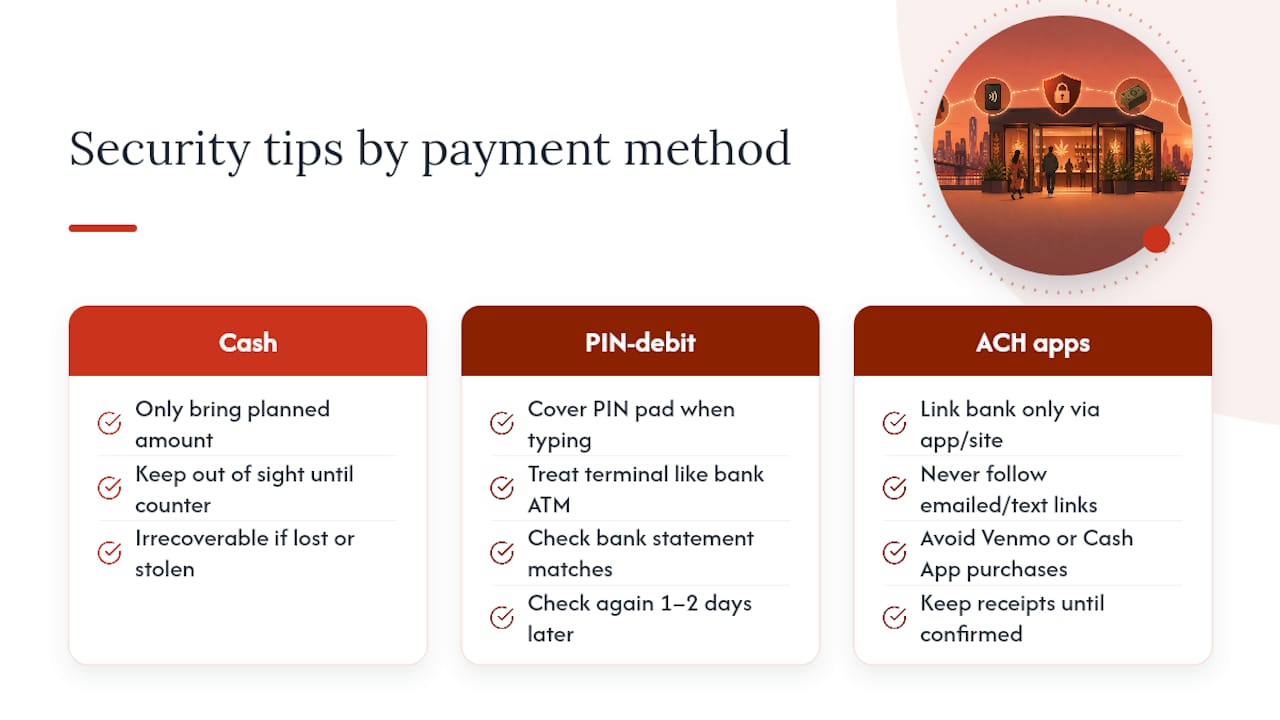 Security best practices for consumers using various payment methods — overview diagram