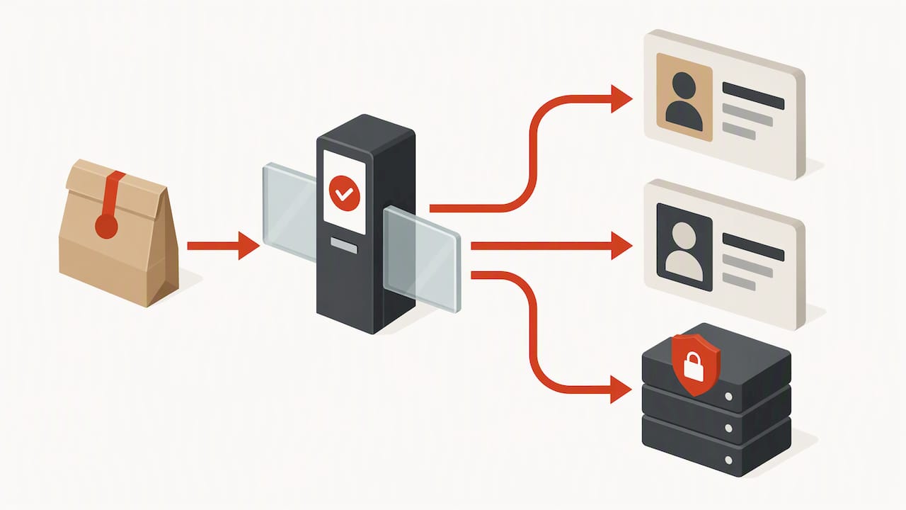 Illustrated delivery recipient verification flow