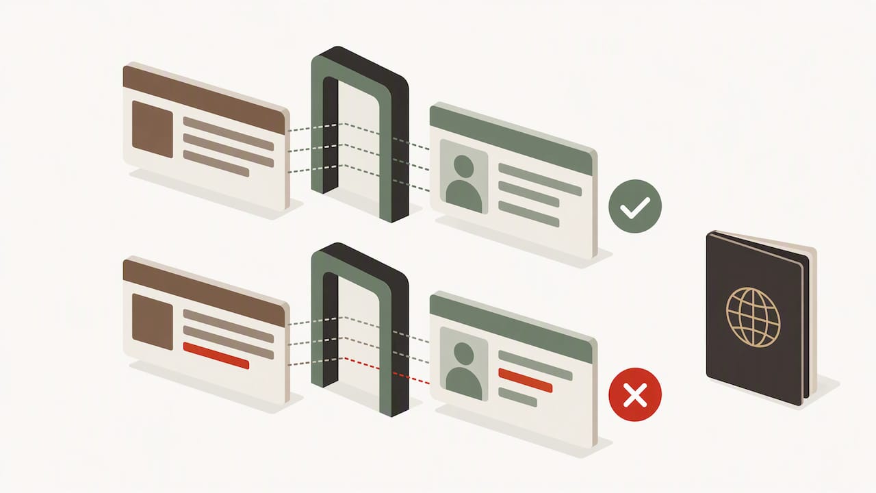 Illustration of matching ID and order details