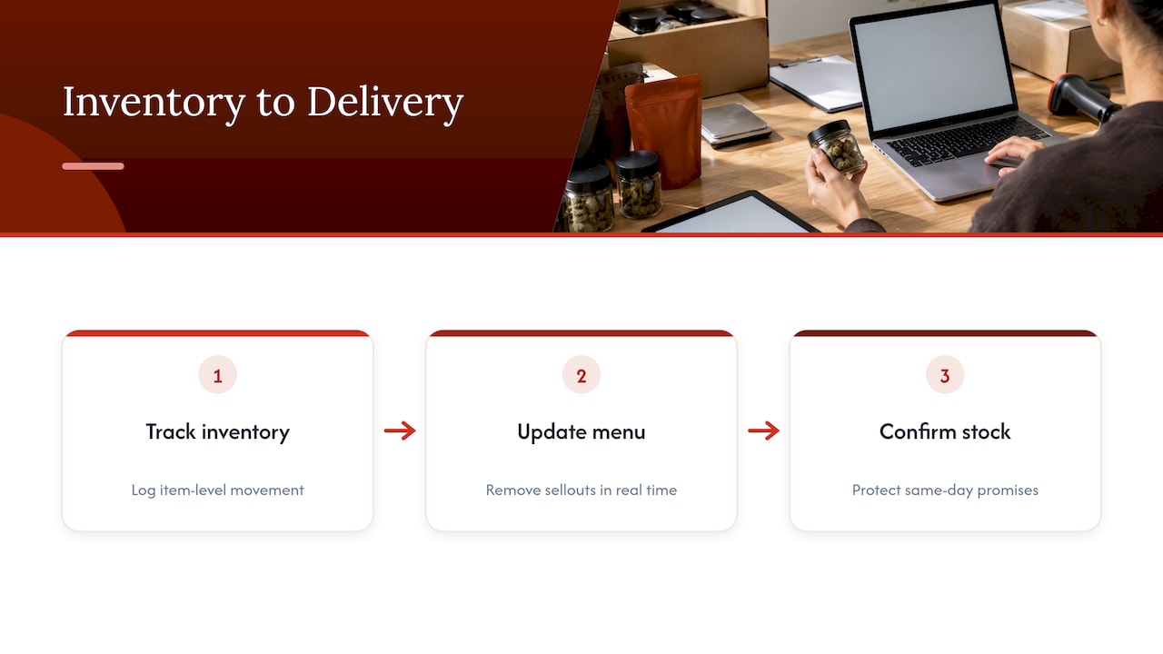 How Dispensaries Manage Inventory for Prompt Same-Day Delivery — overview diagram